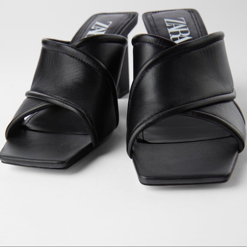 Zara leather heeled sandals